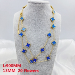 Fashion Popular Stainless Steel Diameter 13MM, length 900MM four-leaf clover sweater chain, necklace for women wholesale