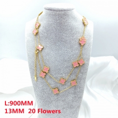 Fashion Popular Stainless Steel Diameter 13MM, length 900MM four-leaf clover sweater chain, necklace for women wholesale