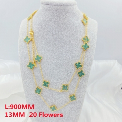 Fashion Popular Stainless Steel Diameter 13MM, length 900MM four-leaf clover sweater chain, necklace for women wholesale