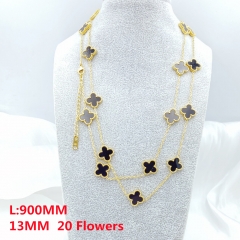 Fashion Popular Stainless Steel Diameter 13MM, length 900MM four-leaf clover sweater chain, necklace for women wholesale